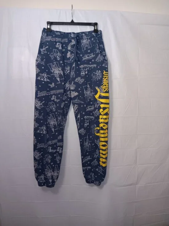 DISNEY'S DISNEYLAND WOMEN'S GRAPHIC SWEATPANTS BLUE SIZE SMALL - Picture 2 of 13